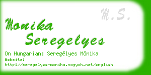 monika seregelyes business card